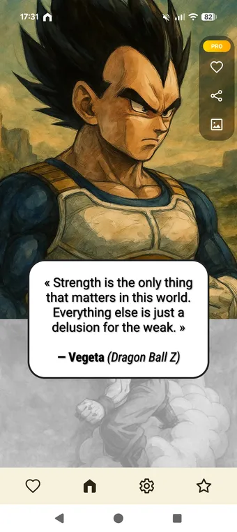 Écran citation de Magata : réplique de Vegeta (Dragon Ball Z)